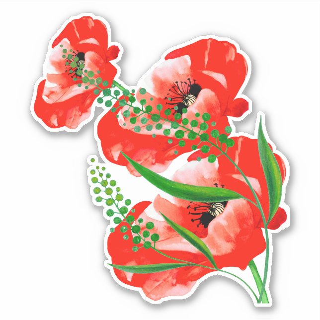 Adesivo Poppies Sticker (Frente)