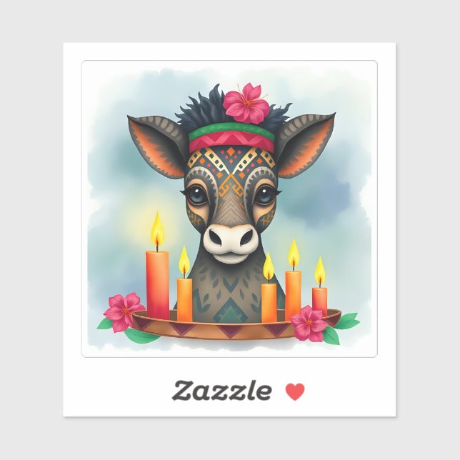 Adesivo População africana de animais selvagens Kwanzaa em (Folha)