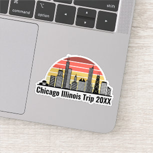 Adesivo Pôr do sol em Chicago Viagem Personalizada Lembran