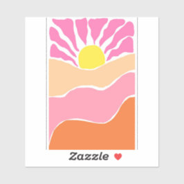Adesivo Pôr do sol laranja e rosa pálido Boho
