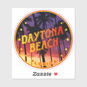 Adesivo Pôr do sol na praia de Daytona Beach Flórida, Prai