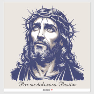 Adesivo Por su dolorosa Pasión - Retrato de Jesus