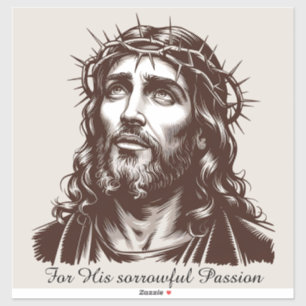 Adesivo Por sua dolorosa paixão - Retrato de Jesus
