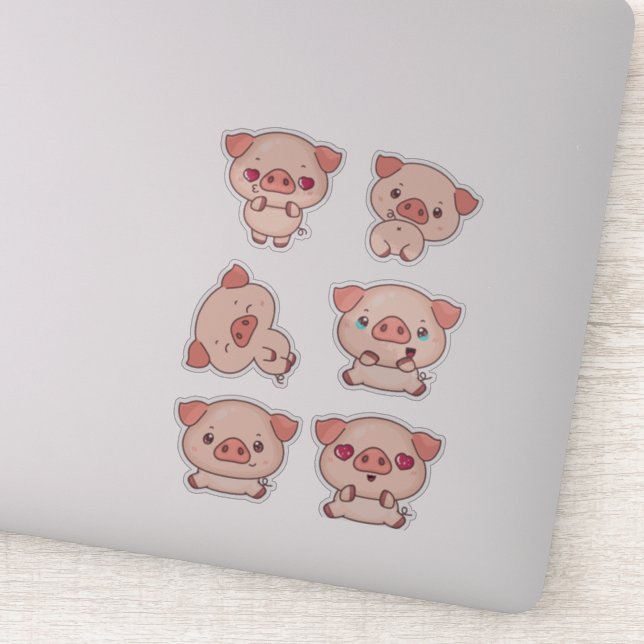 Adesivo Porco Encantador para Crianças e Amantes de Artesa (Detalhe)