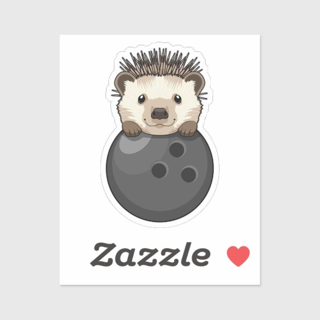 Adesivo Porco na Boliche com Bola de boliche (Folha)