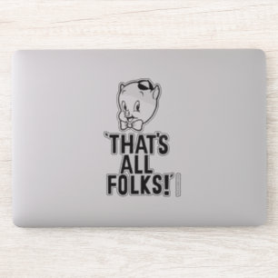 Adesivo Porky Pig clássico "Isso é tudo pessoal!"