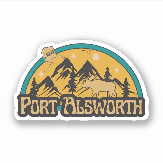 Adesivo Port Alsworth, Alaska Sticker (Frente)