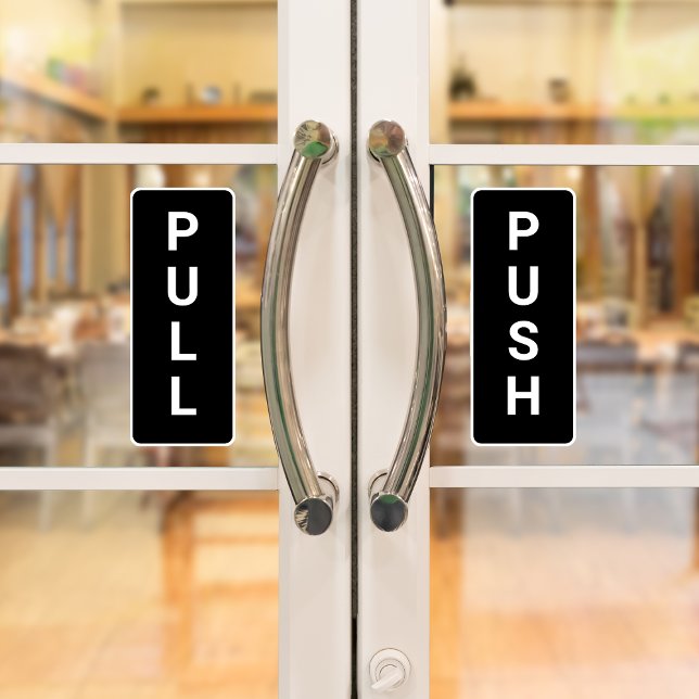 Adesivo Porta Preta e Branca Personalizada Push Pull (Criador carregado)