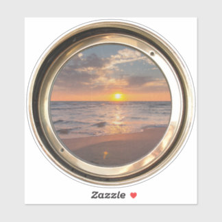 Adesivo porthole with sunset