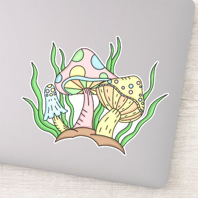 Adesivo Portobello Mushroom Cute Pastel (Detalhe)