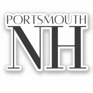 Adesivo Portsmouth New Hampshire Preto e Branco