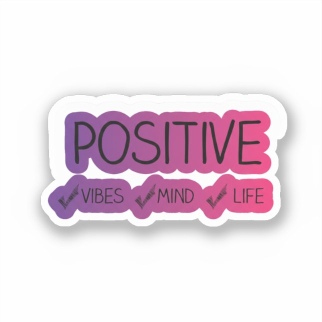 Adesivo Positive Vibes Cute Sticker – Authentic Kawaii Min (Frente)