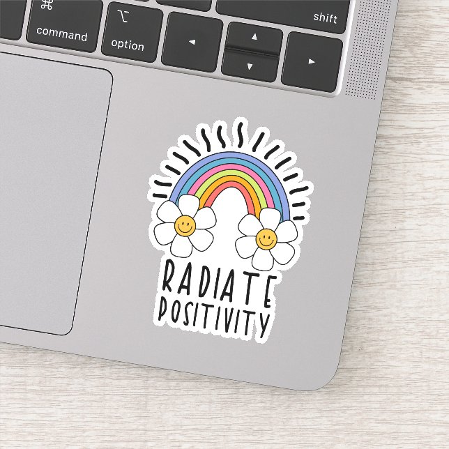 Adesivo Positividade radiada | Arco-Íris e flores colorida (Detalhe)