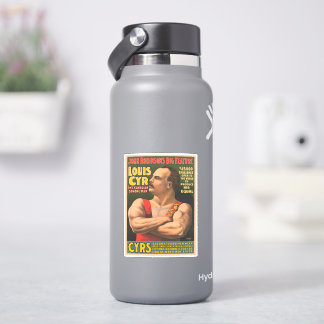 Adesivo Poster de Circo Mostrando Louis Cyr Com Braços Cru
