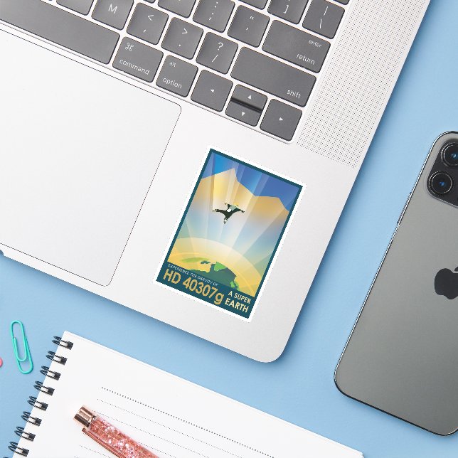 Adesivo Poster De Espaço Retroativo - A Gravidade De Uma S (Notebook com iPhone)