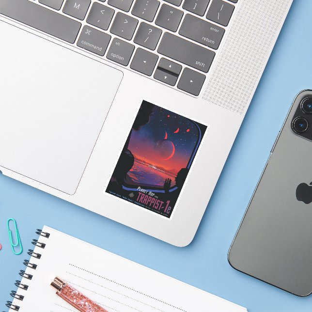 Adesivo Poster de Espaço Retroativo - Os Visualizadores Ob (Notebook com iPhone)