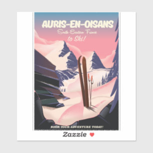 Adesivo poster de esqui AURIS-EN-OISANS França