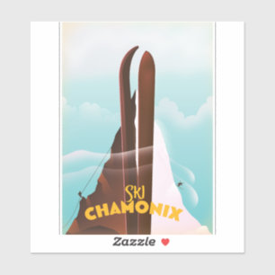 Adesivo Poster de Esqui Chamonix-Mont-Blanc