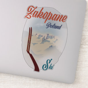 Adesivo poster de ski Zakopane Polônia