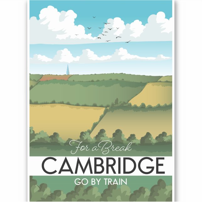 Adesivo Poster de viagens Cambridge Train (Frente)