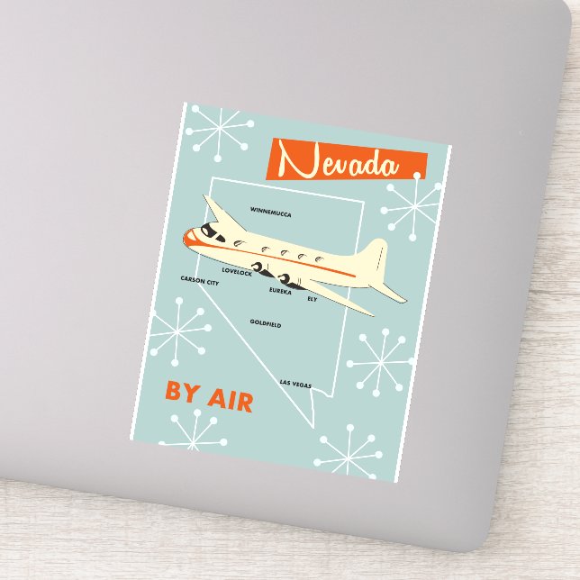 Adesivo Poster de viagens de estilo Nevada Vintage (Detalhe)