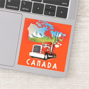 Adesivo Poster de viagens do mapa do caminhão de Canadá