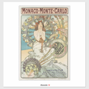 Adesivo Poster de Vintage Mont-Carlo por Alphonse Mucha