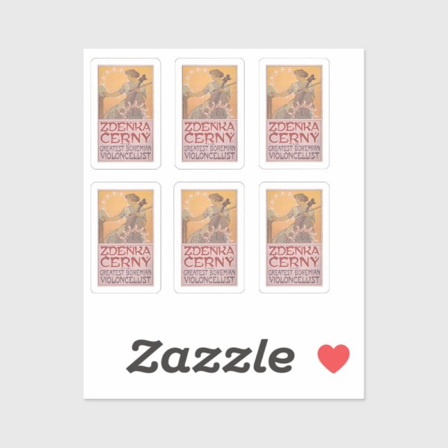 Adesivo Poster de Zdenka Cerny por Alphonse Mucha (Folha)