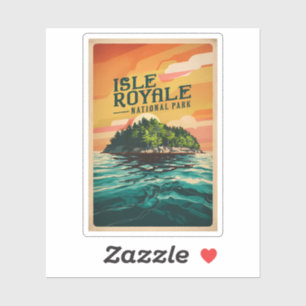 Adesivo Poster do Parque Nacional de Isle Royale Retro