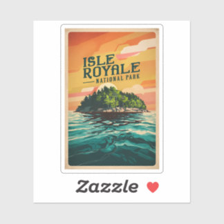 Adesivo Poster do Parque Nacional de Isle Royale Retro