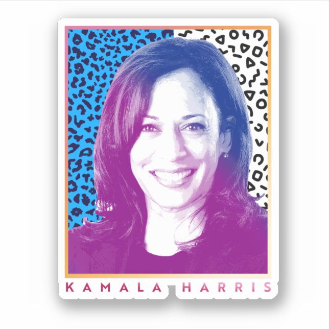 Adesivo poster dos anos 80 - Kamala Harris (Frente)