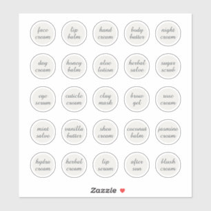 Adesivo Pote cosmético personalizável branco de 1,14" para