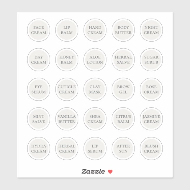 Adesivo Pote de Cosméticos Branco de 1,14 polegadas Person (Folha)