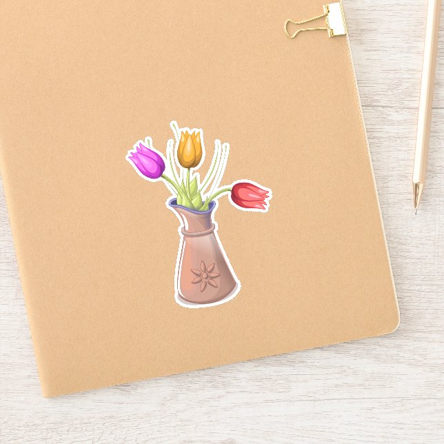 Adesivo Potes de flores (Notebook)