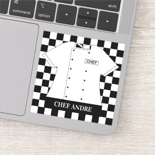 Adesivo Praças Checadas Sintonizadas Brancas de Chef Chefe