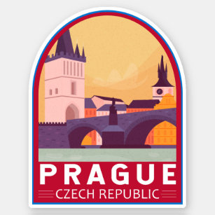 Adesivo Praga República Checa Viagem Art Vintage