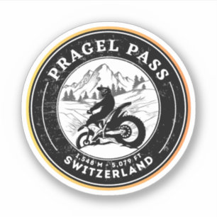Adesivo Pragel Pass passeio de moto pelos alpes suíços
