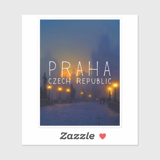 Adesivo Praha da Noite. República Checa Praga (Folha)