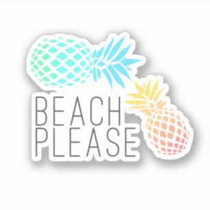 Adesivo Praia colorida dos abacaxis do verão por favor