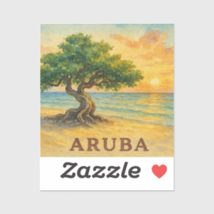 Adesivo Praia da Águia Aruba Divi Tree Golden Hour