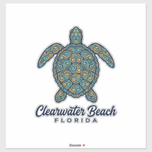Adesivo Praia de Clearwater Flórida Tartaruga Marinha Dese