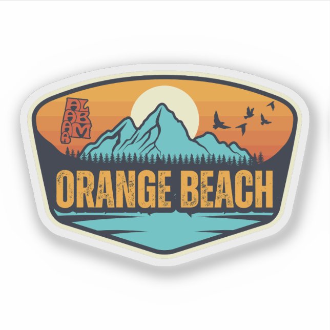 Adesivo Praia Laranja, Alabama (Frente)