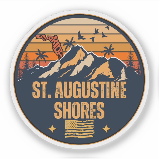Adesivo Praias de St. Augustine, Flórida  (Frente)