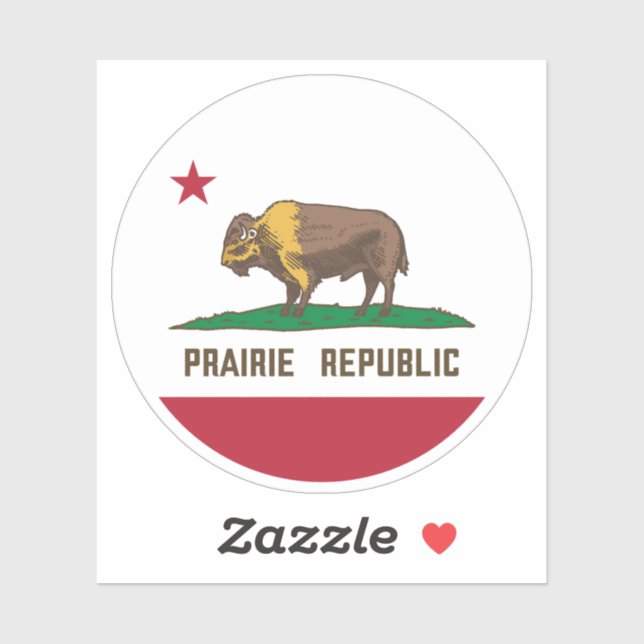 Adesivo Prairie Republic Bison Flag Excelentes Placas (Folha)