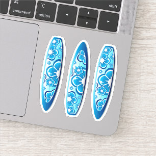 Adesivo Pranchas azuis de Groovy com design de flor