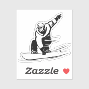 Adesivo Praticante de snowboard Snowboard Amor Esportes Fi