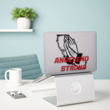 PRAY FOR ANGELENO FORTE Red Blk Border CA Heart