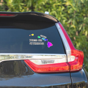 Adesivo PREÇADO FORA DO PARADISE Hawaii Islands Neon Rainb