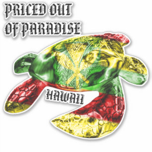 Adesivo PREÇADO FORA DO PARADISE HI TRBL Honu Kanaka Maoli