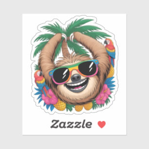 Adesivo Preguiça Tropical Kawaii – Vibrações Agradáveis de